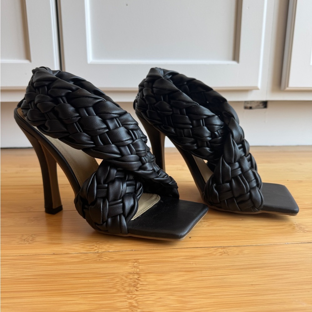 Ego Black Braided Heels